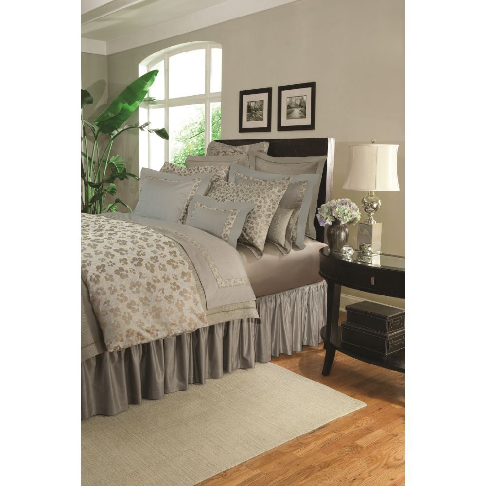 Home Treasures Linen 1441864519 Check Full / Double Valentene Bed Skirt in Dark Gray